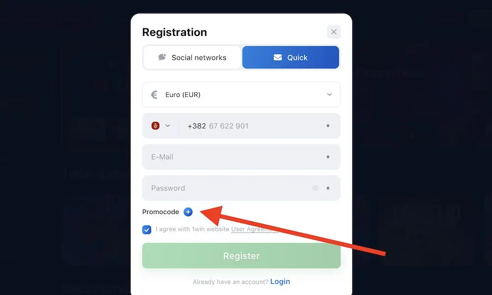 Register at 1win - Working Site Mirror