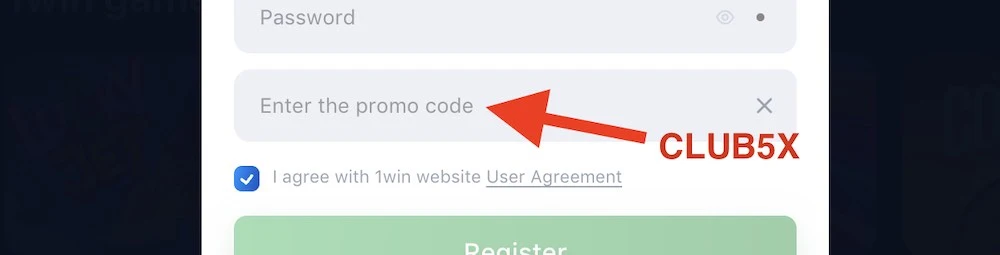 Register at 1win - 1win Promo code